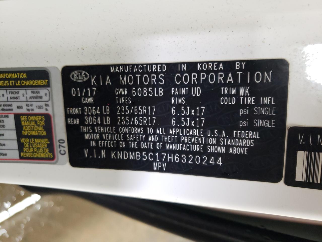 KNDMB5C17H6320244 2017 KIA SEDONA - Image 16