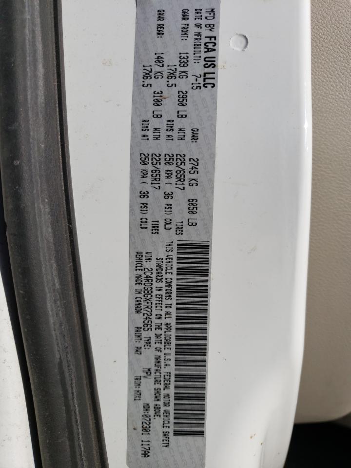 VIN 2C4RDGBGXFR724565 2015 DODGE CARAVAN no.13