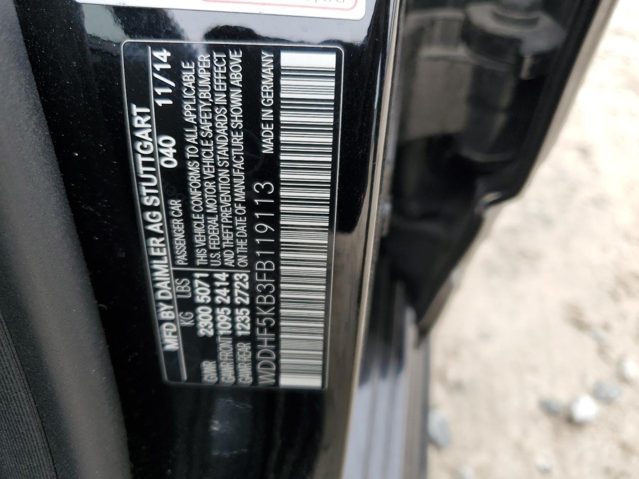 2015 Mercedes-Benz E 350 VIN: WDDHF5KB3FB119113 Lot: 86849214