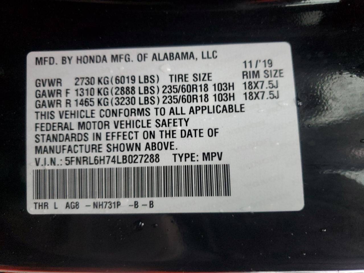 2020 Honda Odyssey - Image 13