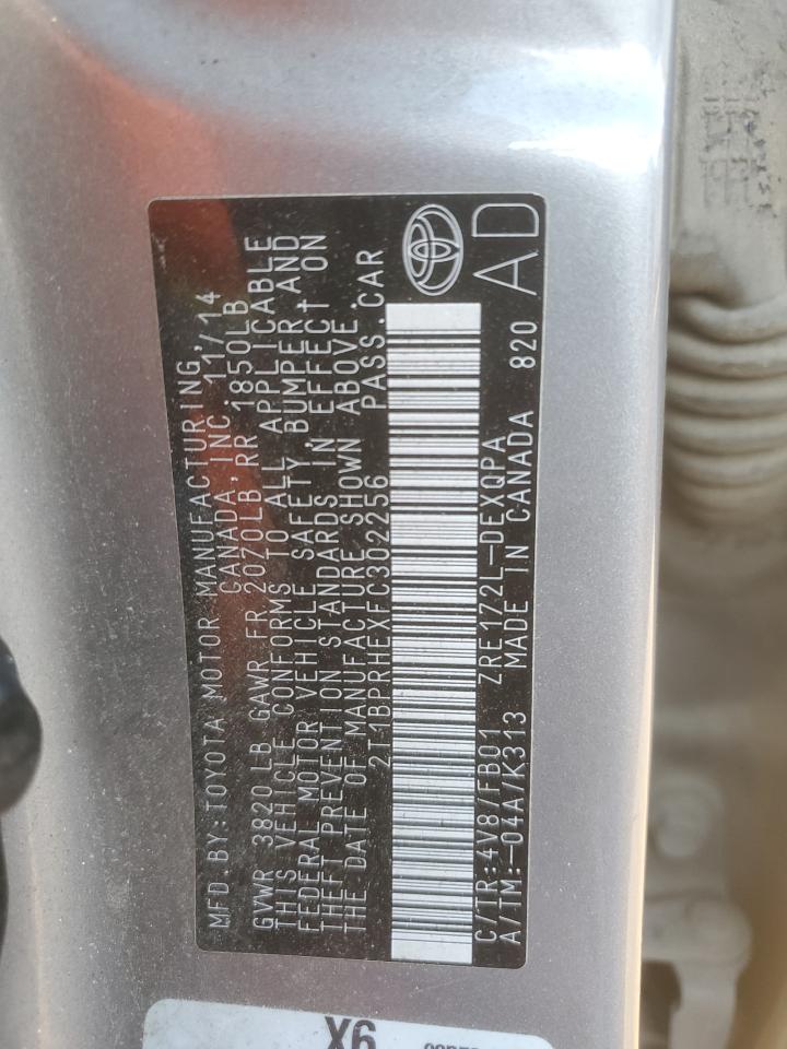 2015 Toyota Corolla Eco VIN: 2T1BPRHEXFC302256 Lot: 84628464