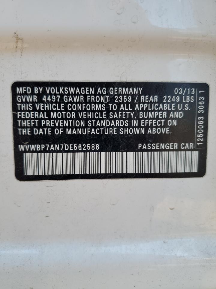 VIN WVWBP7AN7DE562588 2013 VOLKSWAGEN CC no.12