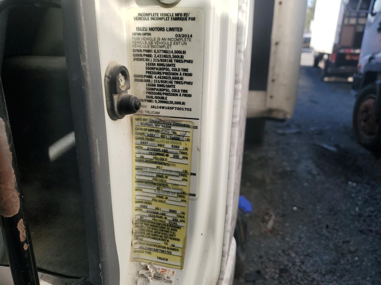 2015 Isuzu Npr Hd VIN: JALC4W165F7001702 Lot: 81187094