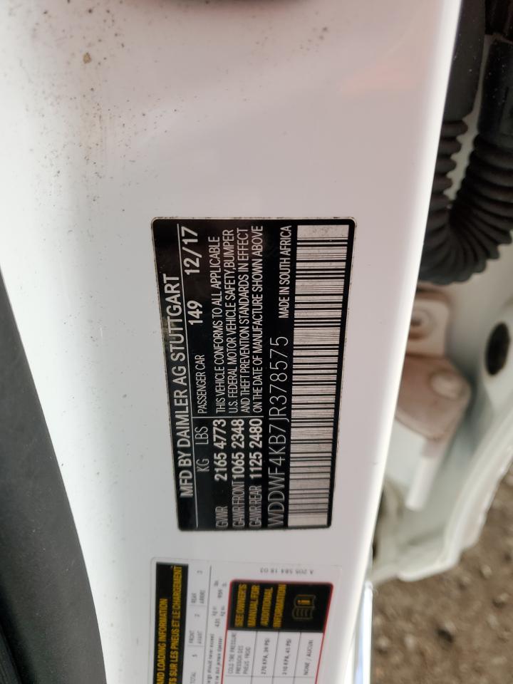 2018 Mercedes-Benz C 300 4Matic VIN: WDDWF4KB7JR378575 Lot: 85898284