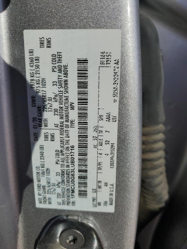 VIN 1FMCU0G63LUB01716 2020 FORD ESCAPE no.14