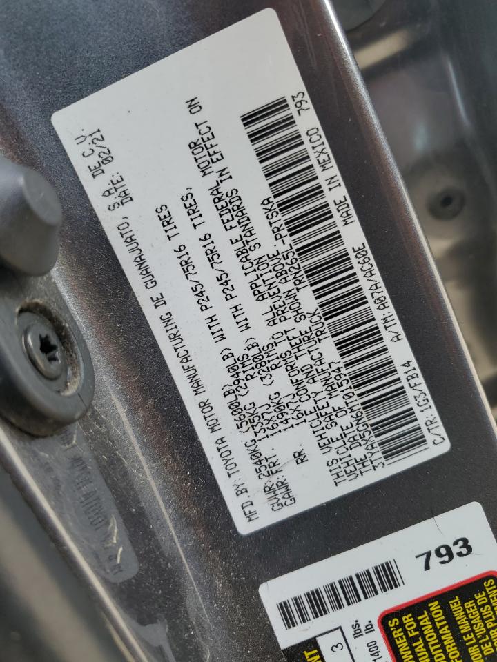 2021 Toyota Tacoma Double Cab VIN: 3TYAX5GN6MT015947 Lot: 85917234
