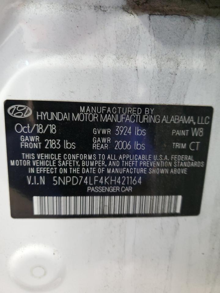 VIN 5NPD74LF4KH421164 2019 HYUNDAI ELANTRA no.12