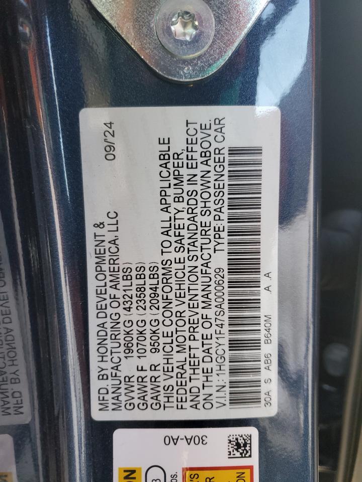 VIN 1HGCY1F47SA000629 2025 HONDA ACCORD no.13