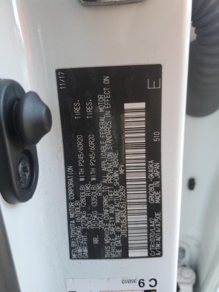 2018 Toyota 4Runner Sr5 VIN: JTEZU5JR3J5173839 Lot: 83620194