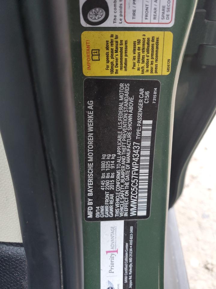 2015 Mini Cooper S Countryman VIN: WMWZC5C57FWP43437 Lot: 84546914