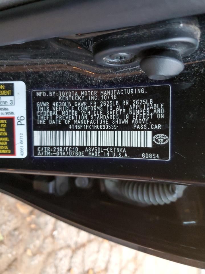 VIN 4T1BF1FK1HU690539 2017 TOYOTA CAMRY no.12