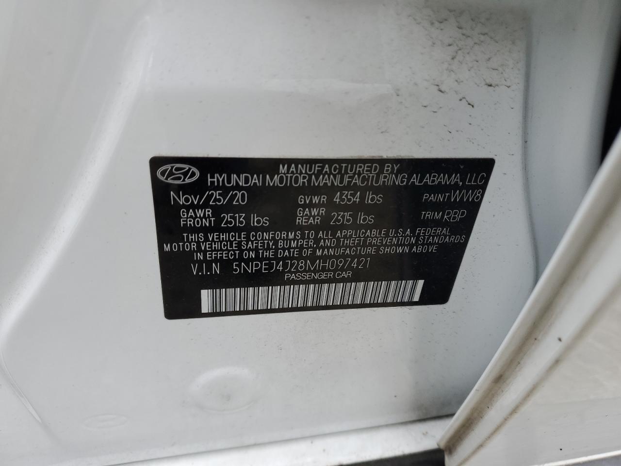 5NPEJ4J28MH097421 2021 HYUNDAI SONATA - Image 12