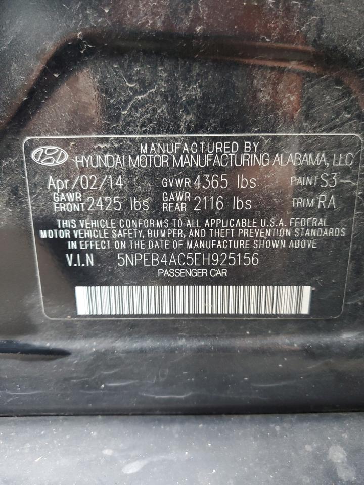 VIN 5NPEB4AC5EH925156 2014 HYUNDAI SONATA no.12