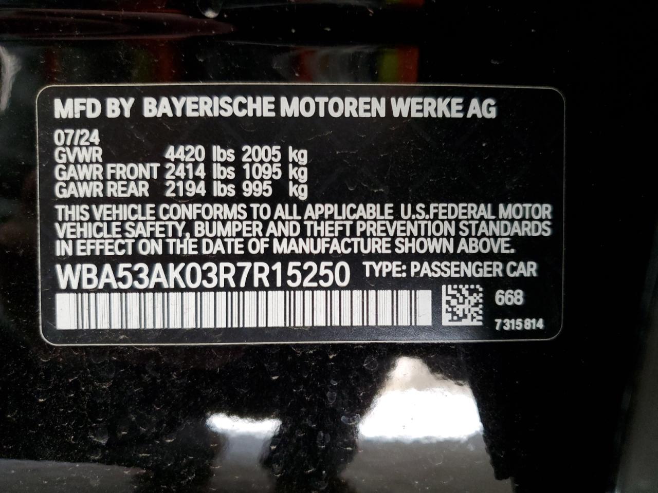 VIN WBA53AK03R7R15250 2024 BMW 2 SERIES no.13