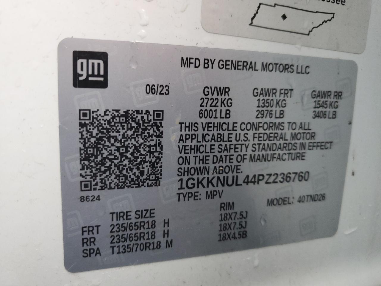 VIN 1GKKNUL44PZ236760 2023 GMC ACADIA no.13