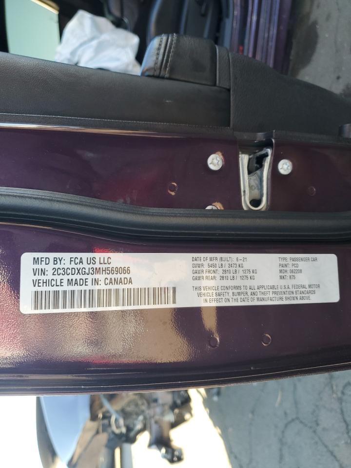 2021 Dodge Charger Scat Pack VIN: 2C3CDXGJ3MH569066 Lot: 83003824