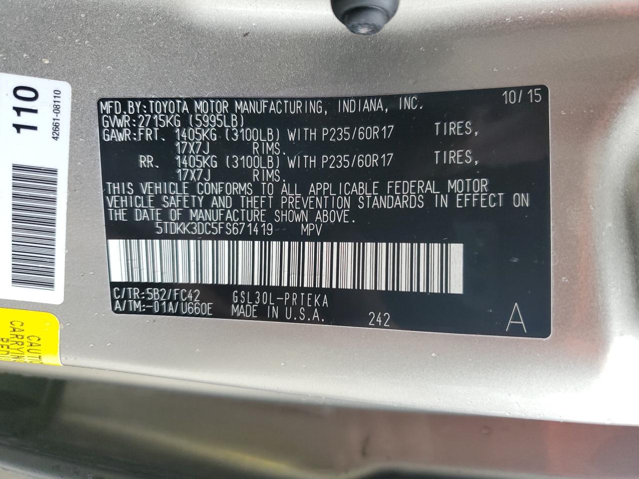 2015 Toyota Sienna - Image 14