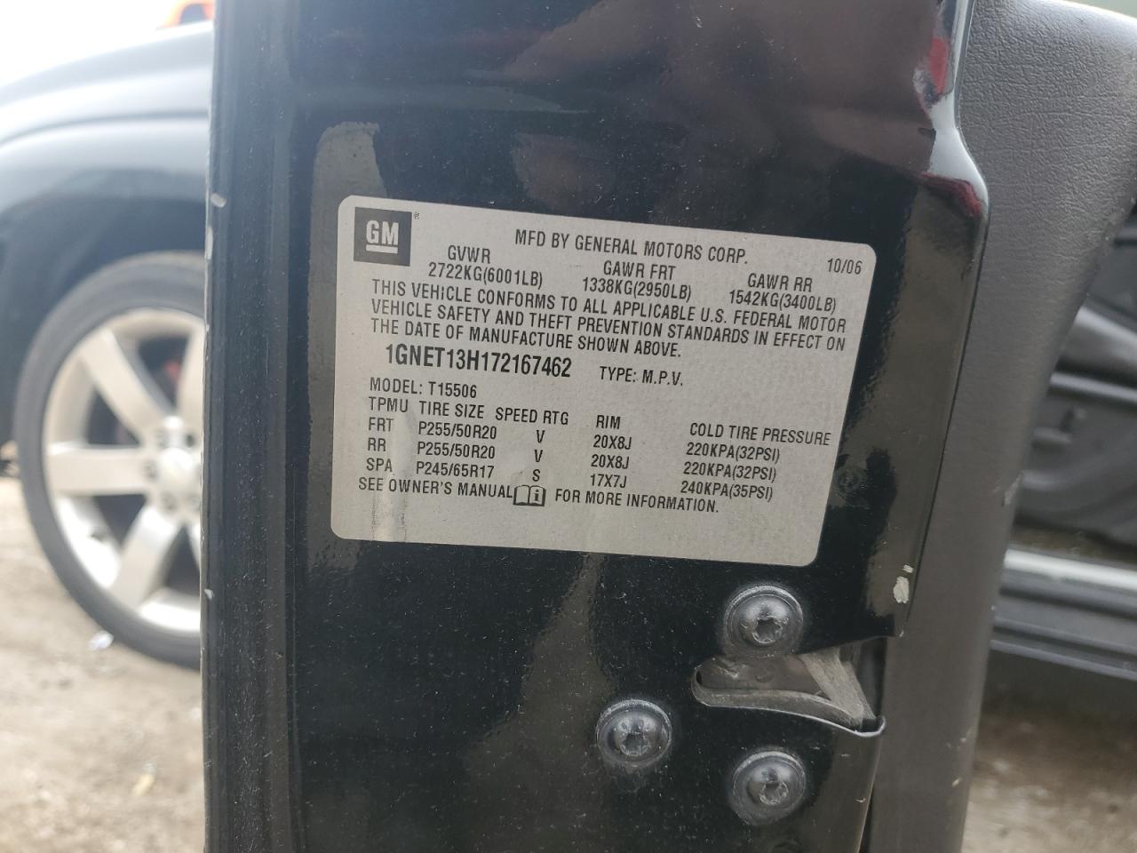 2007 Chevrolet Trailblazer Ss VIN: 1GNET13H172167462 Lot: 85772754