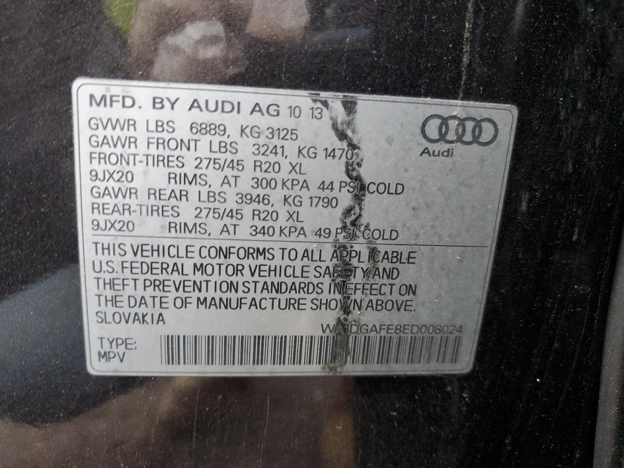 VIN WA1DGAFE8ED008024 2014 AUDI Q7 no.13