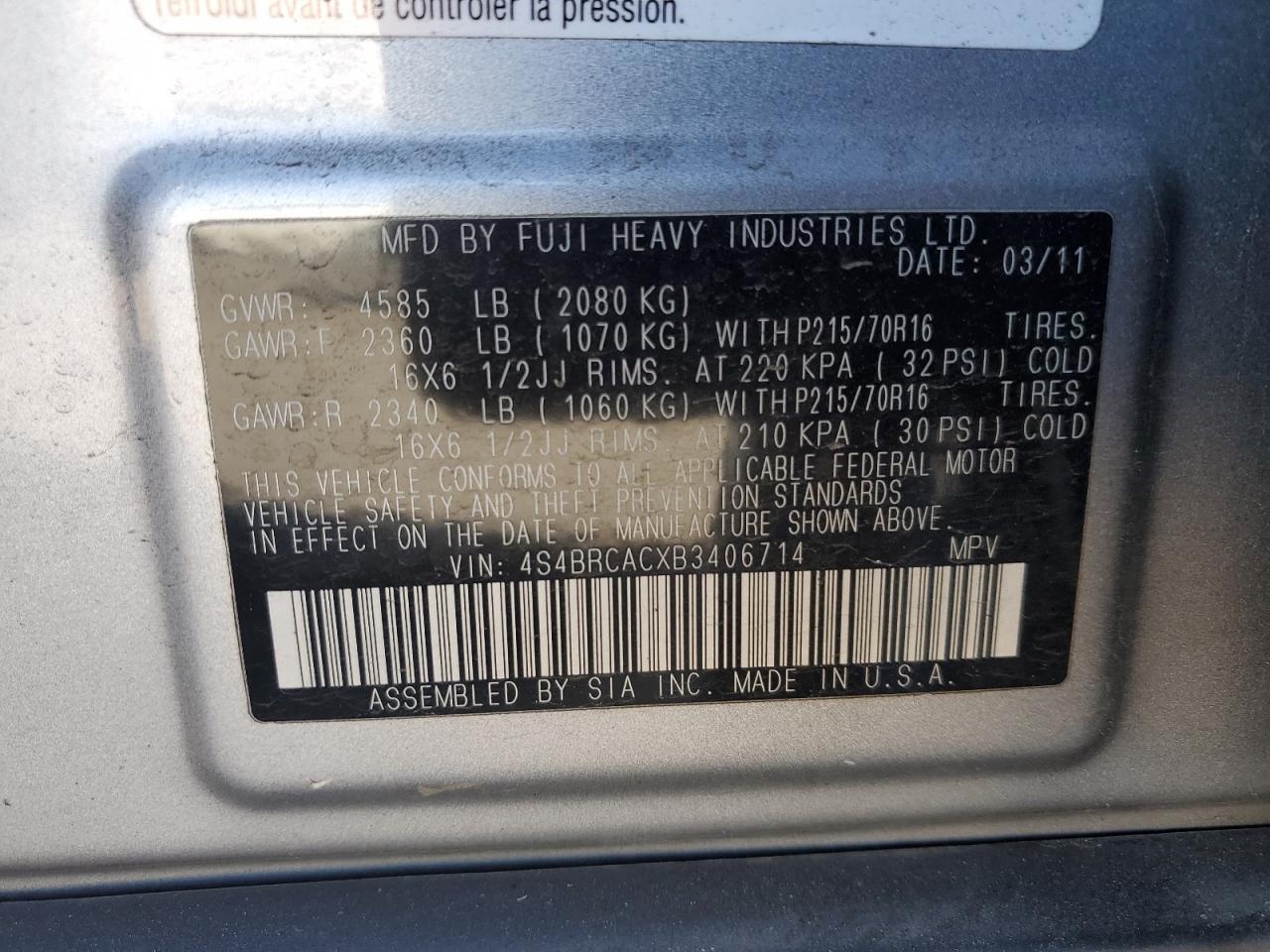 2011 Subaru Outback - Image 13