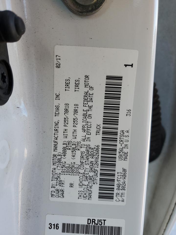 VIN 5TFUW5F12HX626066 2017 TOYOTA TUNDRA no.12