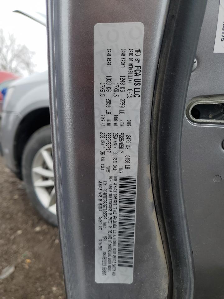 2016 Dodge Journey Sxt VIN: 3C4PDCBG2GT109507 Lot: 83851084