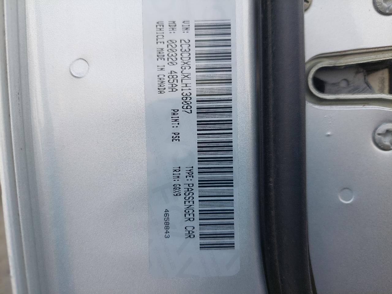 2C3CDXGJXLH136097 - 2020 Dodge CHARGER SC - #86666604