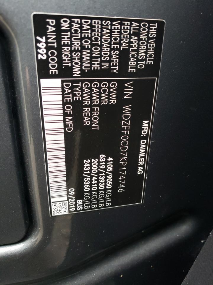 VIN WDZFF0CD7KP174746 2019 MERCEDES-BENZ SPRINTER no.13