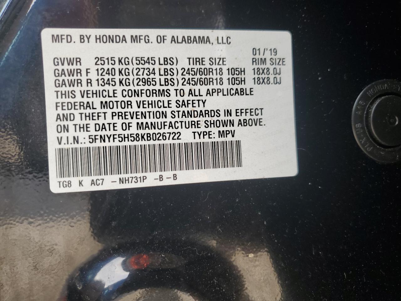 2019 Honda Pilot - Image 13