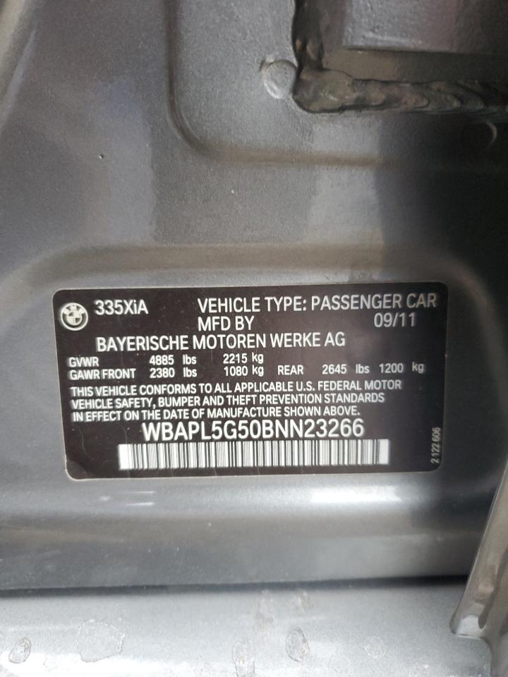 2011 BMW 335 Xi VIN: WBAPL5G50BNN23266 Lot: 86763774