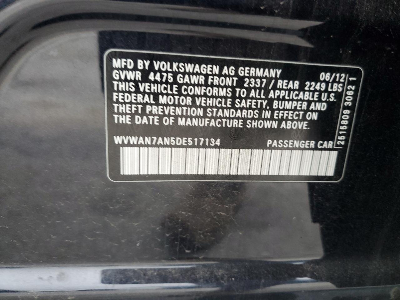 2013 Volkswagen Passat CC - Image 12