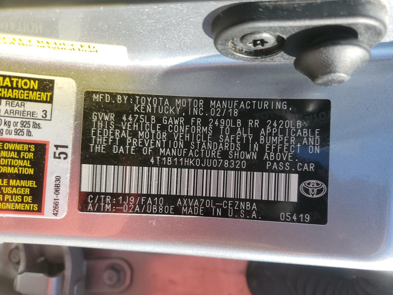 2018 Toyota Camry - Image 13