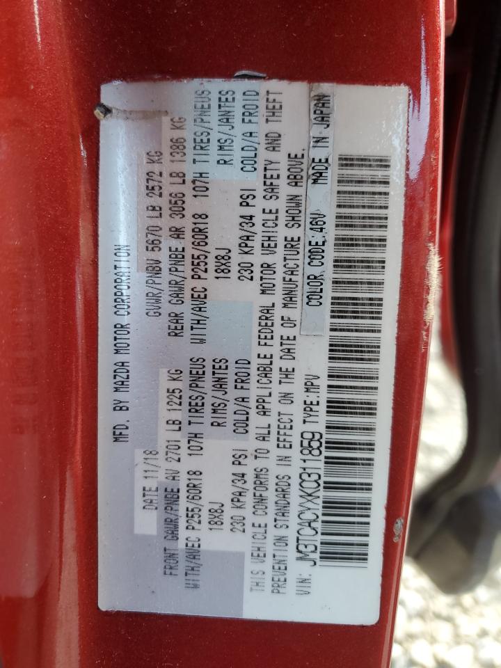 2019 Mazda Cx-9 Touring VIN: JM3TCACYXK0311859 Lot: 85148164