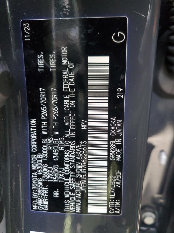 2024 Toyota 4Runner Sr5/Sr5 Premium VIN: JTENU5JR7R6226613 Lot: 84280094