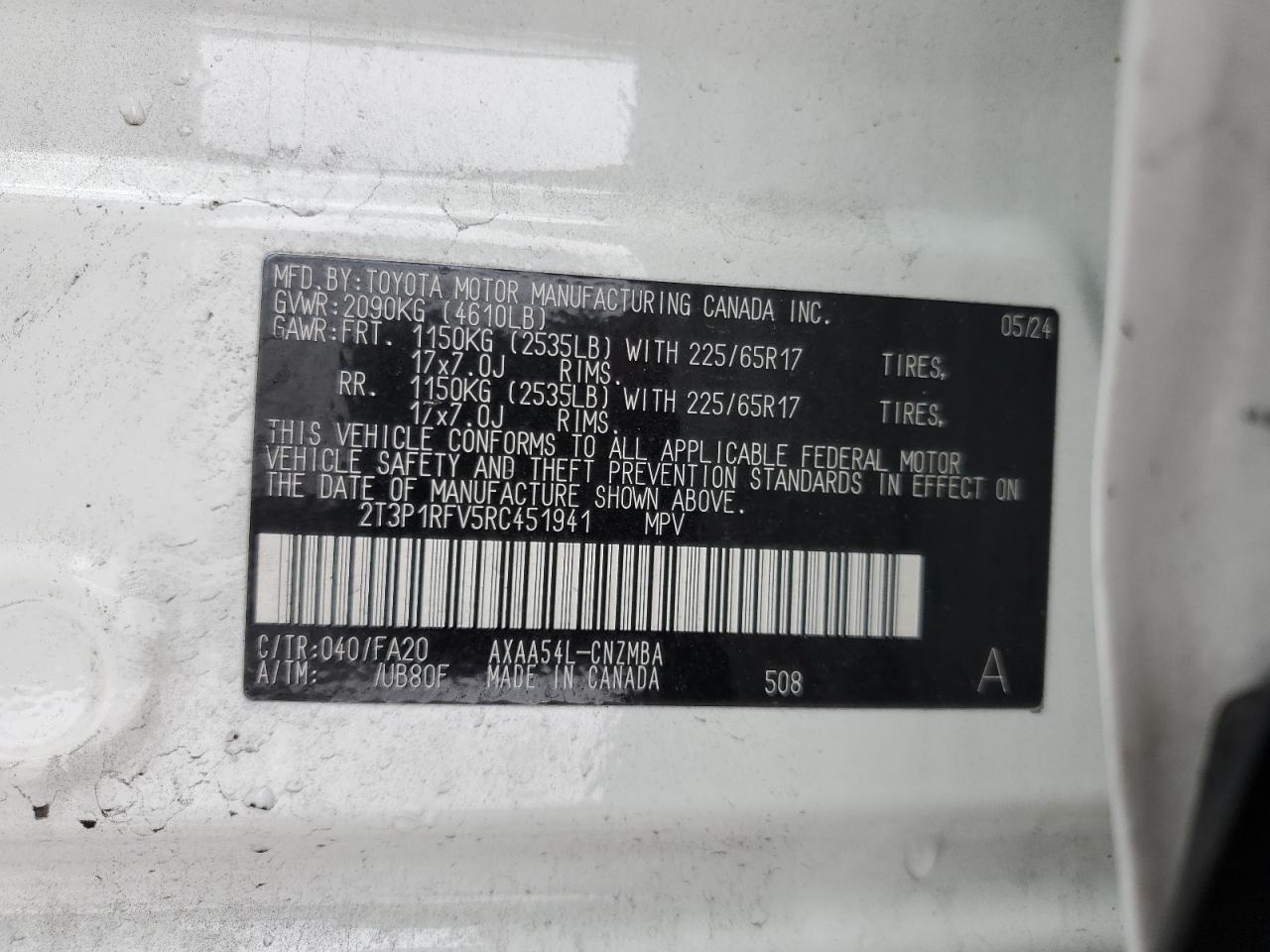 2T3P1RFV5RC451941 2024 TOYOTA RAV 4 - Image 14