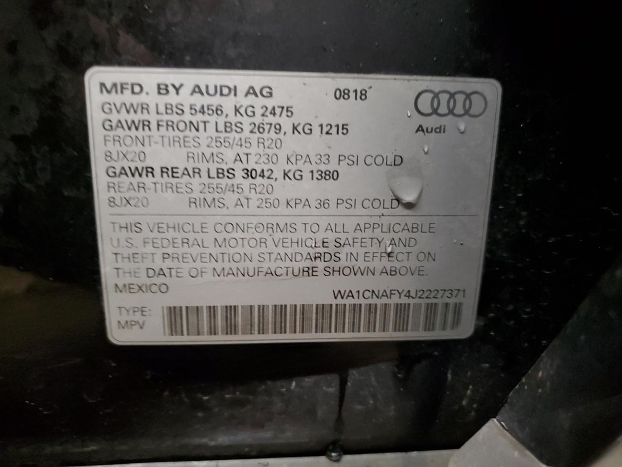 WA1CNAFY4J2227371 Audi Q5 2018. Фото: 12