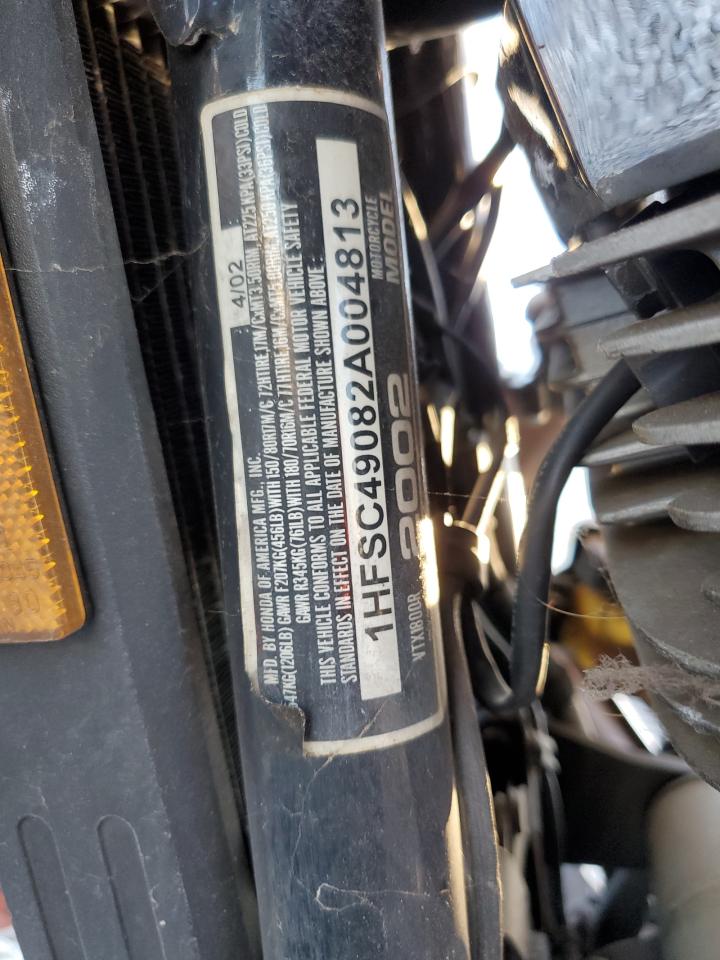2002 Honda Vtx1800 R VIN: 1HFSC49082A004813 Lot: 85089904
