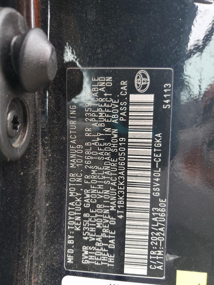 2010 Toyota Camry Se VIN: 4T1BK3EK3AU605019 Lot: 84179624