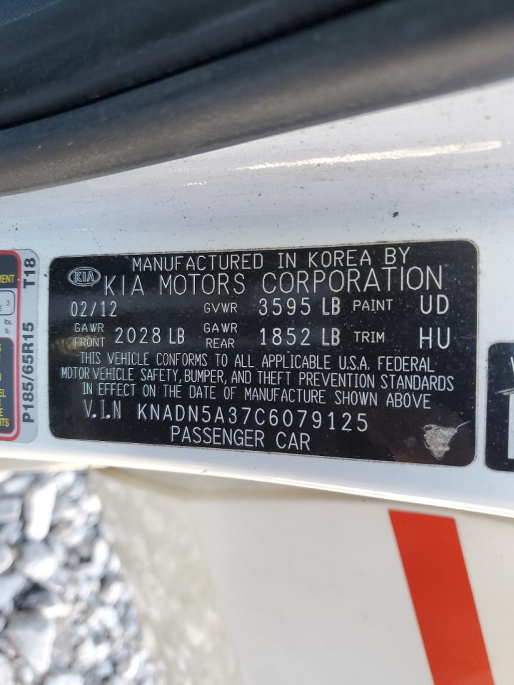 2012 Kia Rio Ex VIN: KNADN5A37C6079125 Lot: 83714874