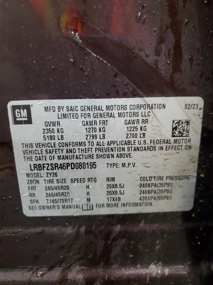 2023 Buick Envision Avenir VIN: LRBFZSR46PD080195 Lot: 83365344