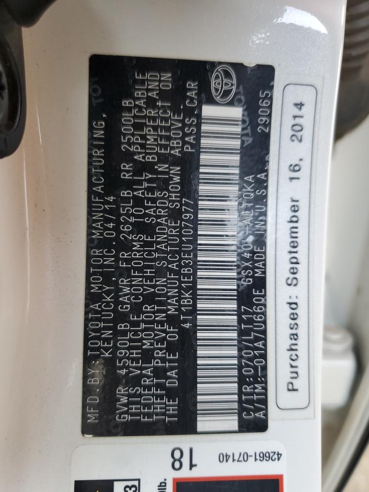 2014 Toyota Avalon Base VIN: 4T1BK1EB3EU107977 Lot: 84765364