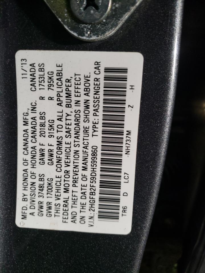 VIN 2HGFB2F59DH599860 2013 HONDA CIVIC no.13