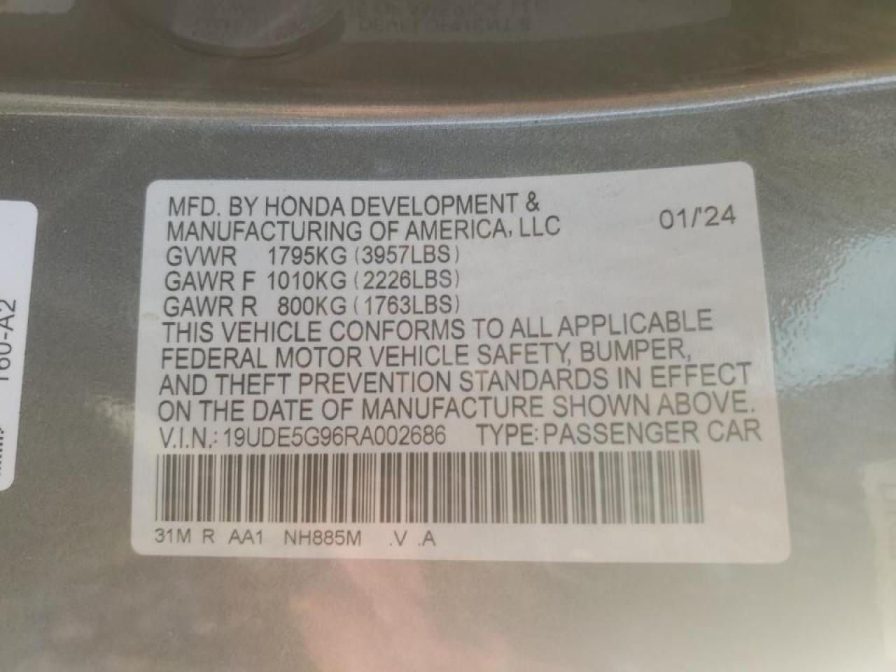 VIN 19UDE5G96RA002686 2024 ACURA INTEGRA no.13