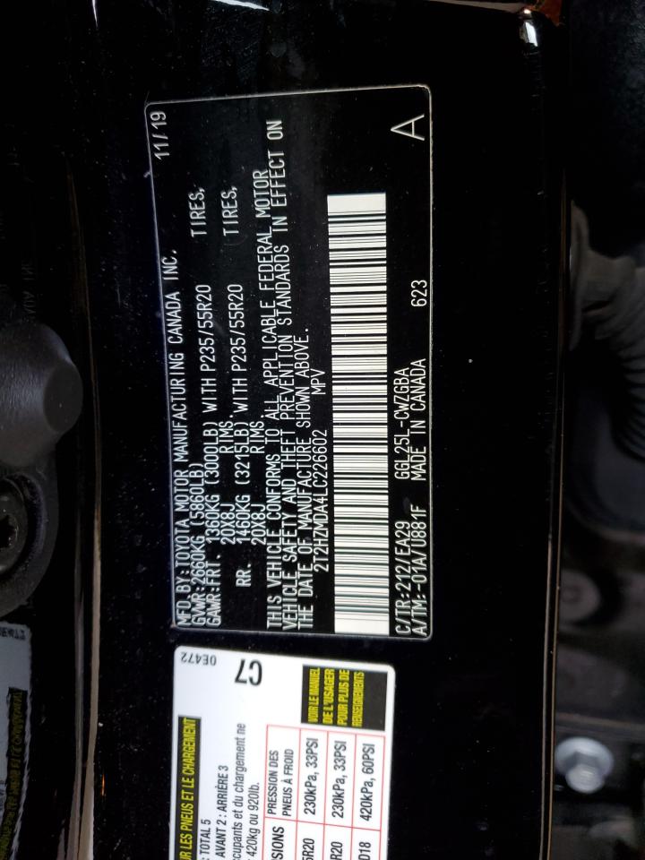 VIN 2T2HZMDA4LC226602 2020 LEXUS RX350 no.13