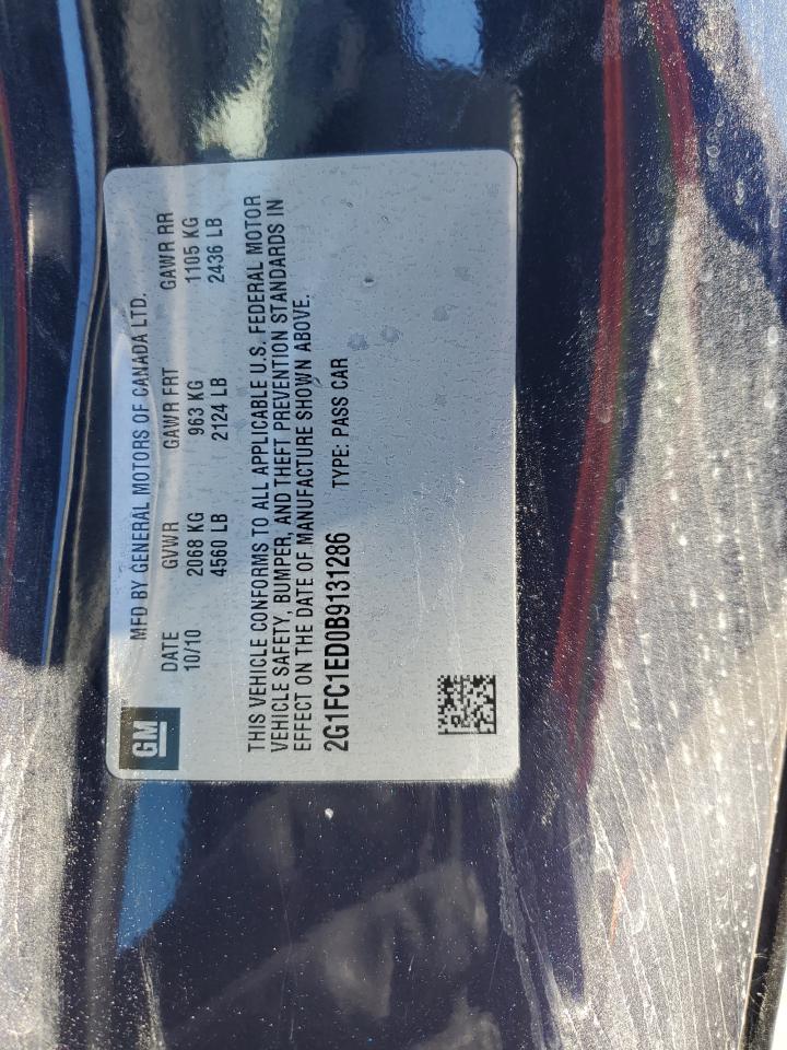 2011 Chevrolet Camaro Lt VIN: 2G1FC1ED0B9131286 Lot: 84665554