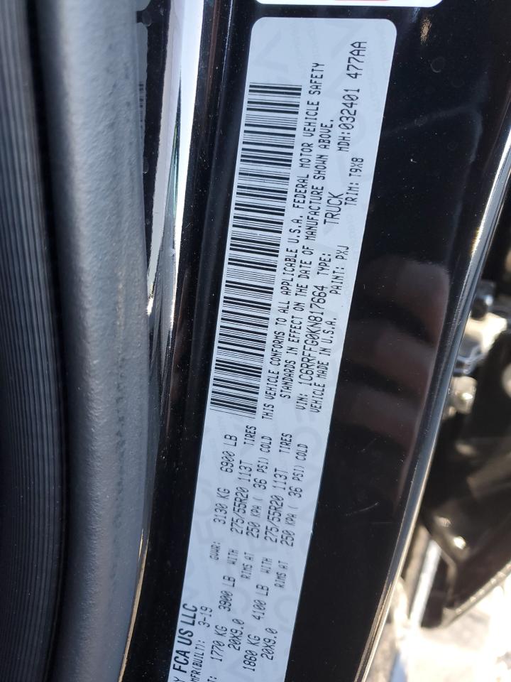 2019 Ram 1500 Big Horn/Lone Star VIN: 1C6RRFFG0KN817664 Lot: 84875684