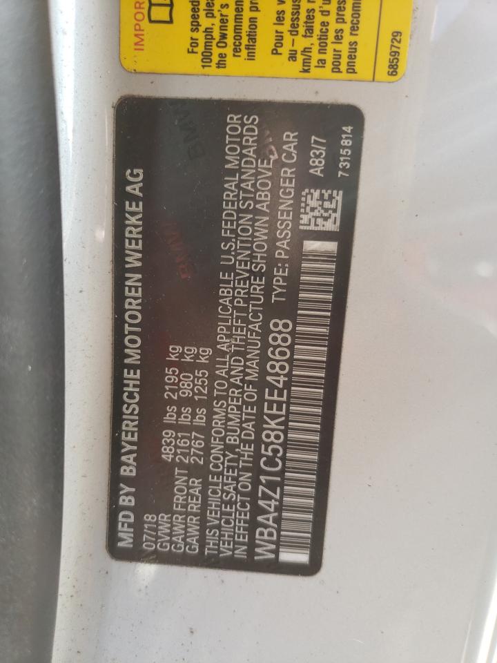 2019 BMW 430I VIN: WBA4Z1C58KEE48688 Lot: 86857824