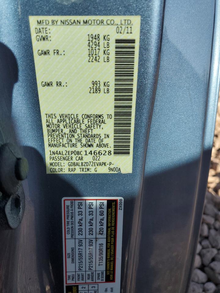 2011 Nissan Altima S VIN: 1N4AL2EP0BC146628 Lot: 80795774