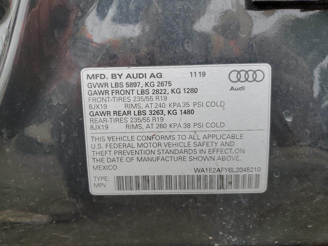 WA1E2AFY6L2045210 2020 AUDI Q5 - Image 15