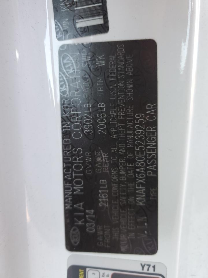 2014 Kia Forte Ex VIN: KNAFX6A80E5239259 Lot: 85004264